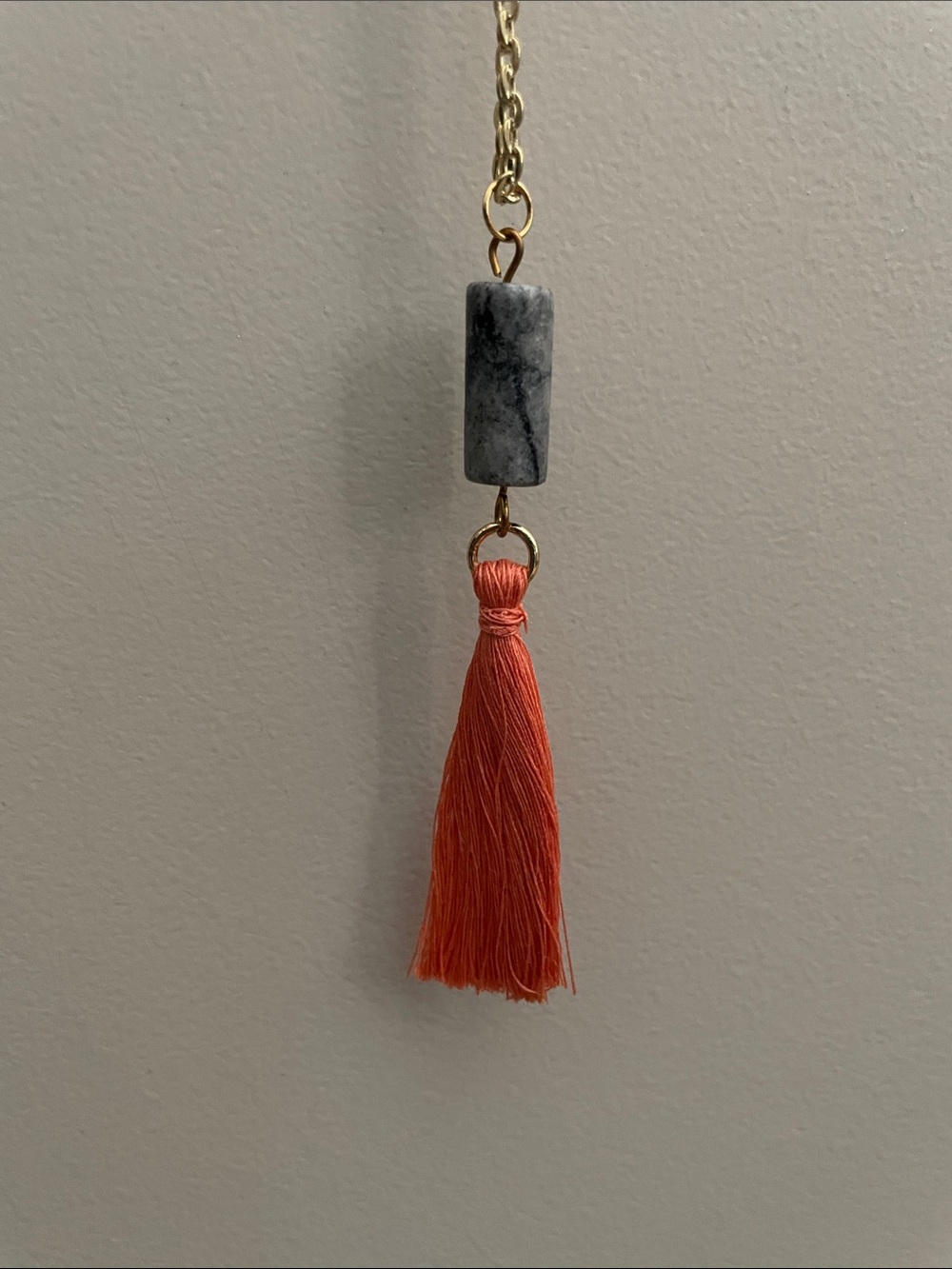 Orange tassel necklace